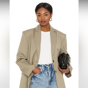 Anine Bing Quinn Blazer Small Khaki Green